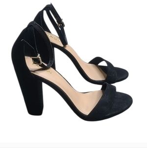 Express Black Faux Suede High Heel Sandals